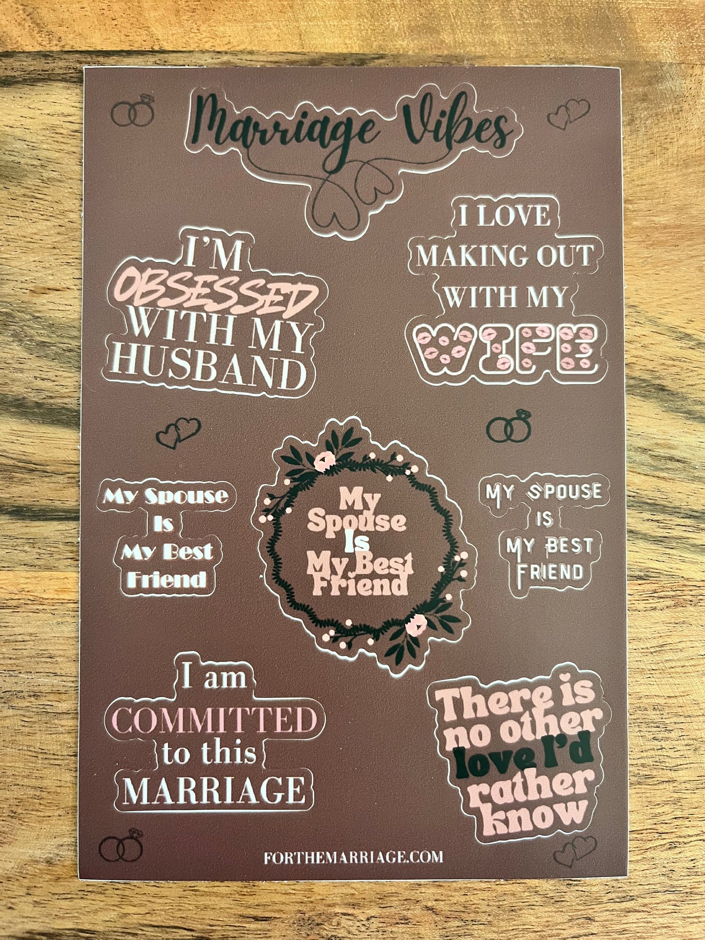 Marriage Vibe 4"x6" "Sticker Sheets"