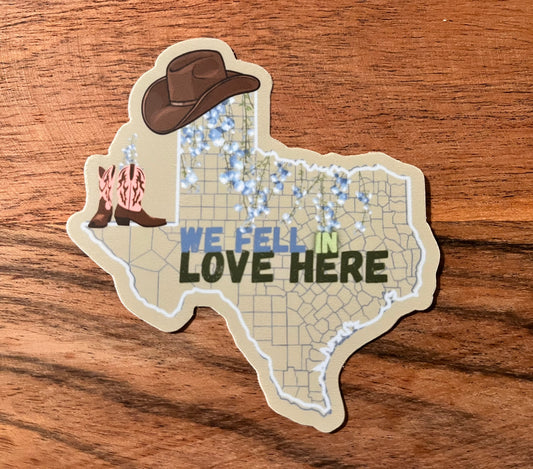 Texas Love Sticker 3'x3.21
